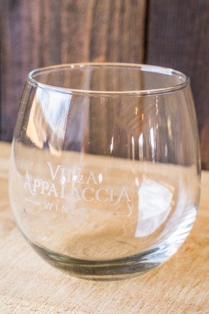 Stemless Etched Wine Glass